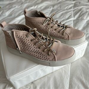Blackstone Women's Blush Perforated Suede Sneakers